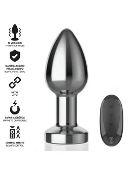 PLUG ANAL METAL VIBRADOR MANDO DISTANCIA 10 MODOS DE LA MARCA INTENSE ANAL TOYS
