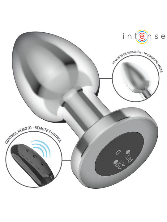 PLUG ANAL VIBRADOR ALUMINIO 10 MODOS CONTROL REMOTO DE LA MARCA INTENSE ANAL TOYS