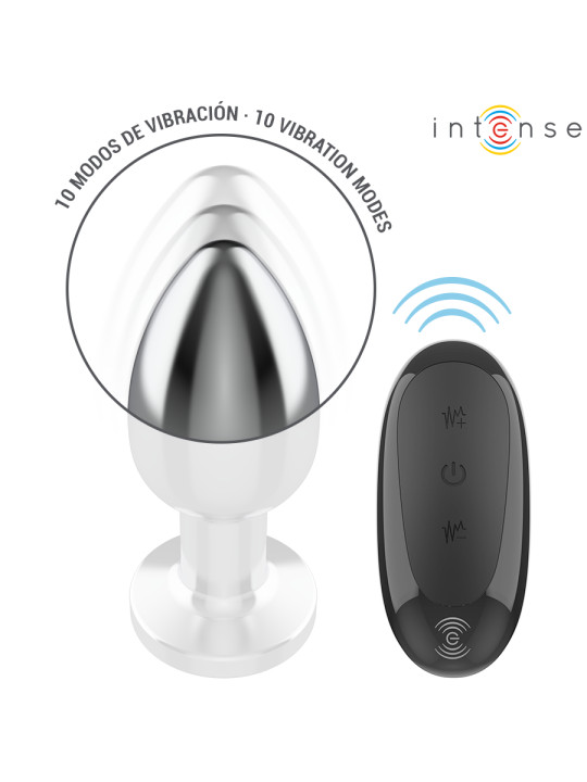 PLUG ANAL VIBRADOR ALUMINIO 10 MODOS CONTROL REMOTO DE LA MARCA INTENSE ANAL TOYS