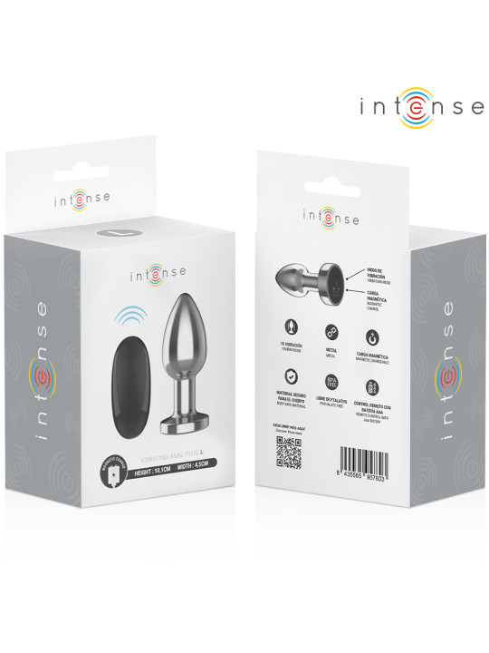 PLUG ANAL VIBRADOR ALUMINIO 10 MODOS CONTROL REMOTO DE LA MARCA INTENSE ANAL TOYS