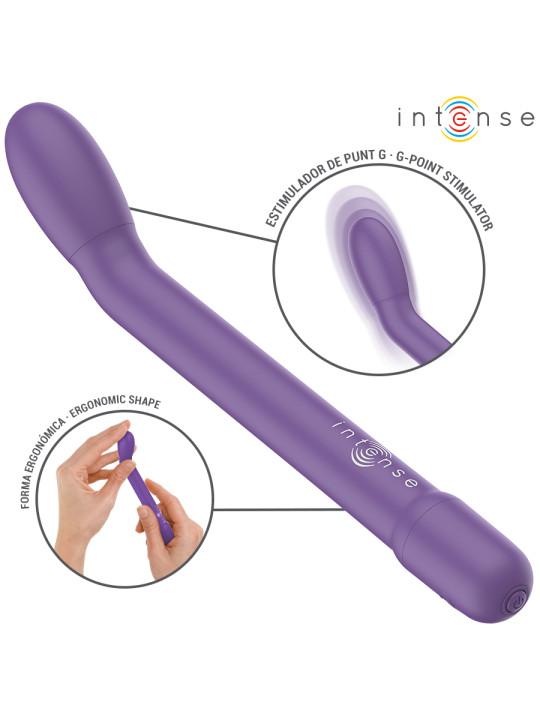 VIBRADOR PUNTO G RECARGABLE 10 MODOS MORADO INTENSO DE LA MARCA INTENSE FUN