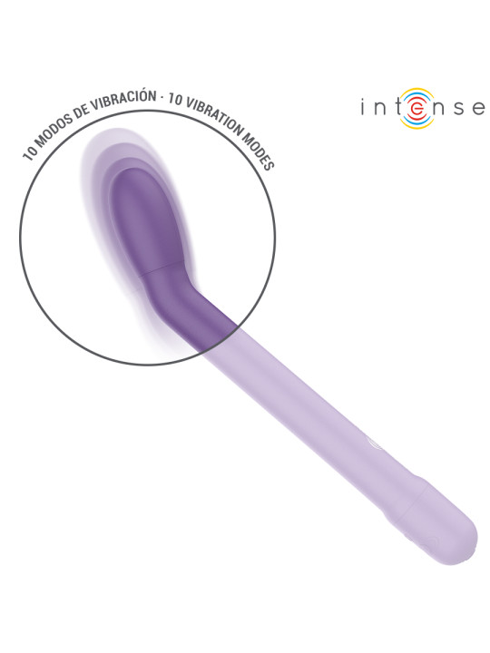 VIBRADOR PUNTO G RECARGABLE 10 MODOS MORADO INTENSO DE LA MARCA INTENSE FUN
