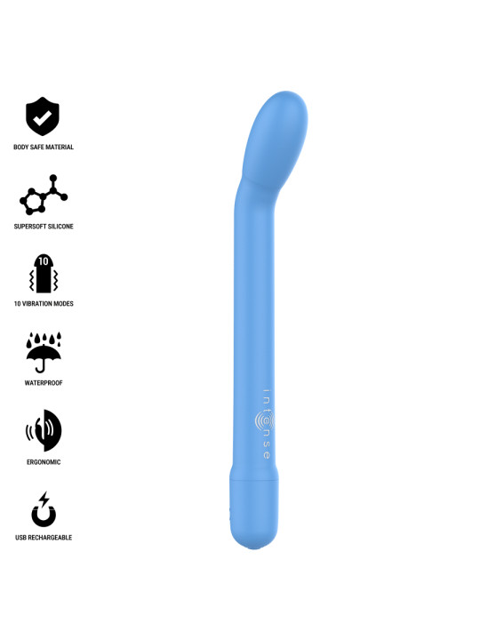 VIBRADOR PUNTO G AZUL 10 MODOS RECARGABLE USB DE LA MARCA INTENSE FUN