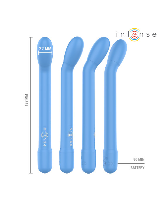 VIBRADOR PUNTO G AZUL 10 MODOS RECARGABLE USB DE LA MARCA INTENSE FUN