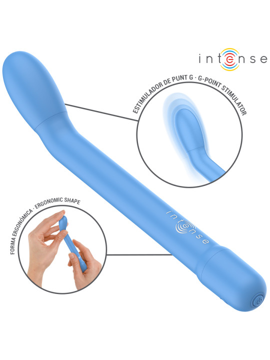 VIBRADOR PUNTO G AZUL 10 MODOS RECARGABLE USB DE LA MARCA INTENSE FUN