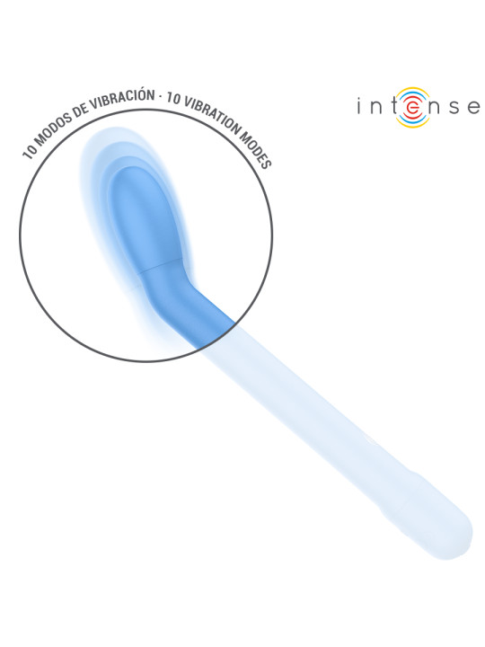 VIBRADOR PUNTO G AZUL 10 MODOS RECARGABLE USB DE LA MARCA INTENSE FUN