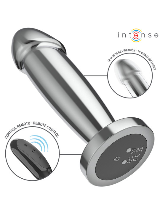 PLUG ANAL VIBRADOR METAL 10 MODOS CONTROL REMOTO WATERPROOF DE LA MARCA INTENSE ANAL TOYS