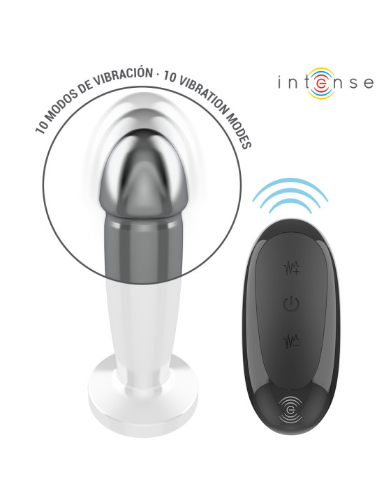 PLUG ANAL VIBRADOR METAL 10 MODOS CONTROL REMOTO WATERPROOF DE LA MARCA INTENSE ANAL TOYS