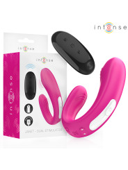 INTENSE - JANET ESTIMULADOR Y VIBRADOR DUAL EN FORMA DE U CON CONTROL REMOTO ROSA DE LA MARCA INTENSE COUPLES TOYS
