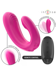 INTENSE - JANET ESTIMULADOR Y VIBRADOR DUAL EN FORMA DE U CON CONTROL REMOTO ROSA DE LA MARCA INTENSE COUPLES TOYS