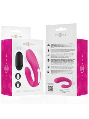 INTENSE - JANET ESTIMULADOR Y VIBRADOR DUAL EN FORMA DE U CON CONTROL REMOTO ROSA DE LA MARCA INTENSE COUPLES TOYS