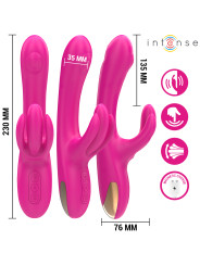 VIBRADOR RABBIT PLACER DUAL 3 MOTORES SILICONA ROSA INTENSE DE LA MARCA INTENSE FUN