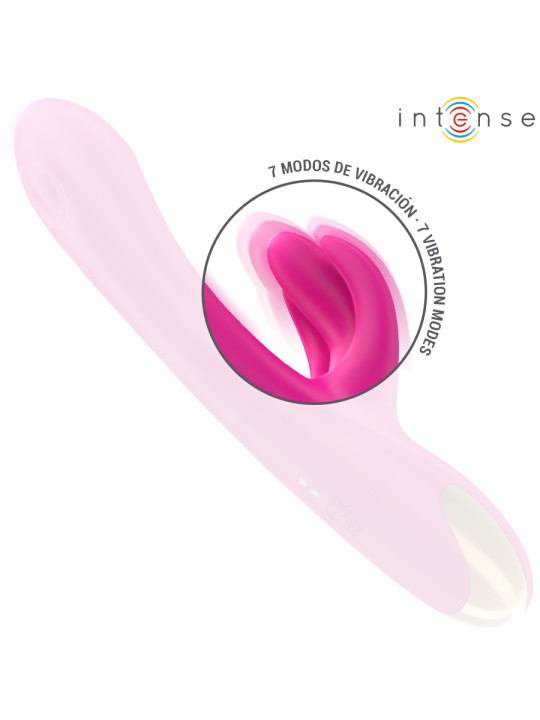 VIBRADOR RABBIT PLACER DUAL 3 MOTORES SILICONA ROSA INTENSE DE LA MARCA INTENSE FUN