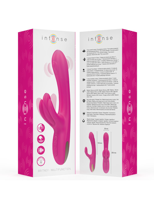 VIBRADOR RABBIT PLACER DUAL 3 MOTORES SILICONA ROSA INTENSE DE LA MARCA INTENSE FUN