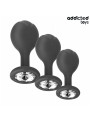 SET 3 PLUGS ANALES SILICONA CON JOYA DECORATIVA DE LA MARCA ADDICTED TOYS