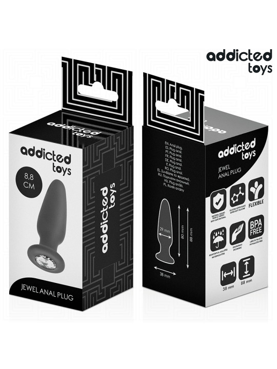 PLUG ANAL JOYA SILICONA SUAVE TALLA S 8,8 CM DE LA MARCA ADDICTED TOYS