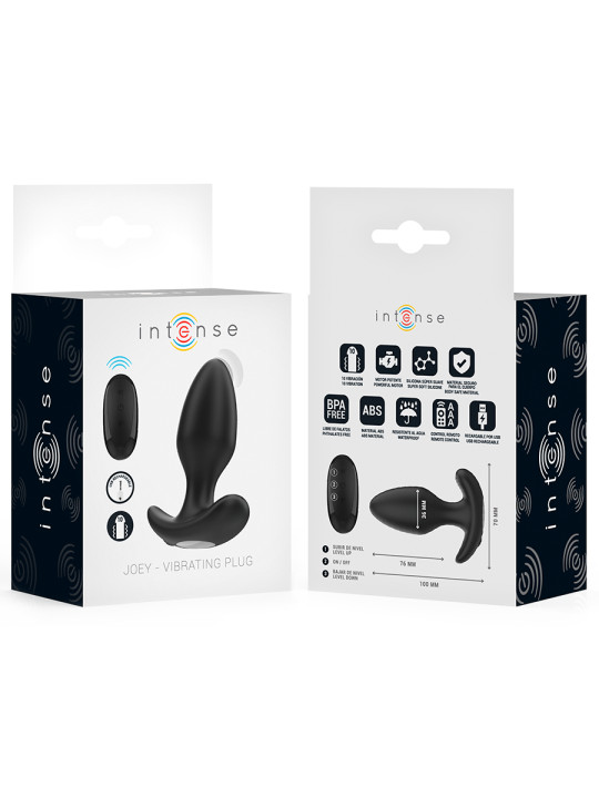 JOEY PLUG ANAL VIBRADOR 10 MODOS CONTROL REMOTO SILICONA DE LA MARCA INTENSE ANAL TOYS
