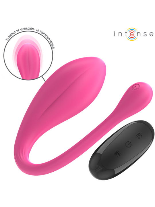VIBRADOR U DOBLE ESTIMULACIÓN 10 MODOS CONTROL REMOTO ROSA DE LA MARCA INTENSE COUPLES TOYS