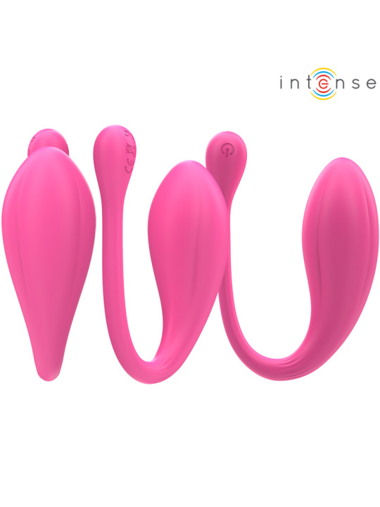VIBRADOR U DOBLE ESTIMULACIÓN 10 MODOS CONTROL REMOTO ROSA DE LA MARCA INTENSE COUPLES TOYS