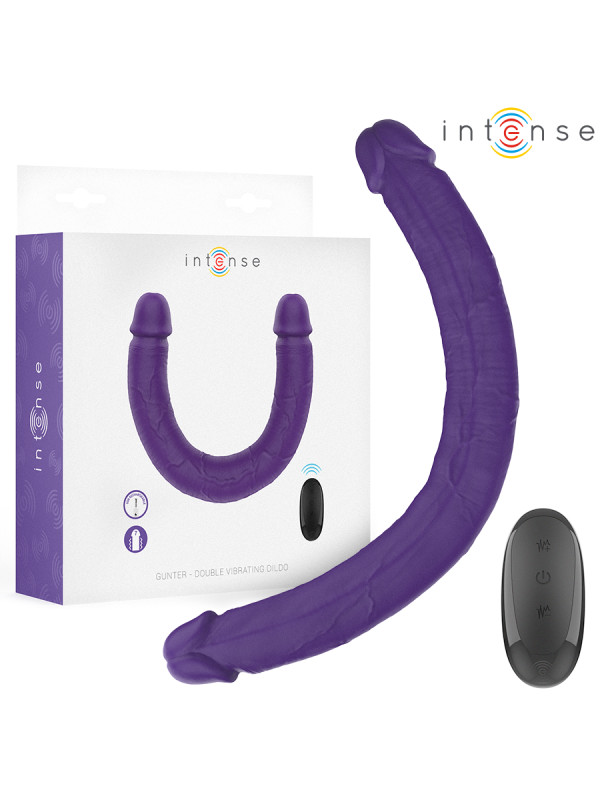 VIBRADOR DOBLE PENETRACIÓN 40CM CONTROL REMOTO 7 MODOS DE LA MARCA INTENSE FUN