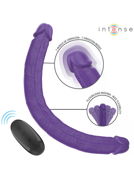 VIBRADOR DOBLE PENETRACIÓN 40CM CONTROL REMOTO 7 MODOS DE LA MARCA INTENSE FUN