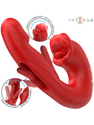 VIBRADOR DOBLE ESTIMULACIÓN SUCCIÓN CLITORIS SILICONA DE LA MARCA INTENSE FUN