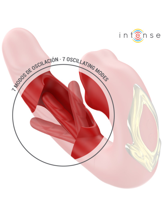 VIBRADOR DOBLE ESTIMULACIÓN SUCCIÓN CLITORIS SILICONA DE LA MARCA INTENSE FUN