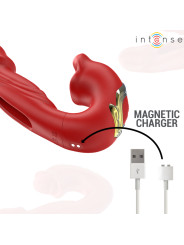 VIBRADOR DOBLE ESTIMULACIÓN SUCCIÓN CLITORIS SILICONA DE LA MARCA INTENSE FUN