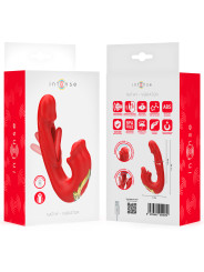 VIBRADOR DOBLE ESTIMULACIÓN SUCCIÓN CLITORIS SILICONA DE LA MARCA INTENSE FUN