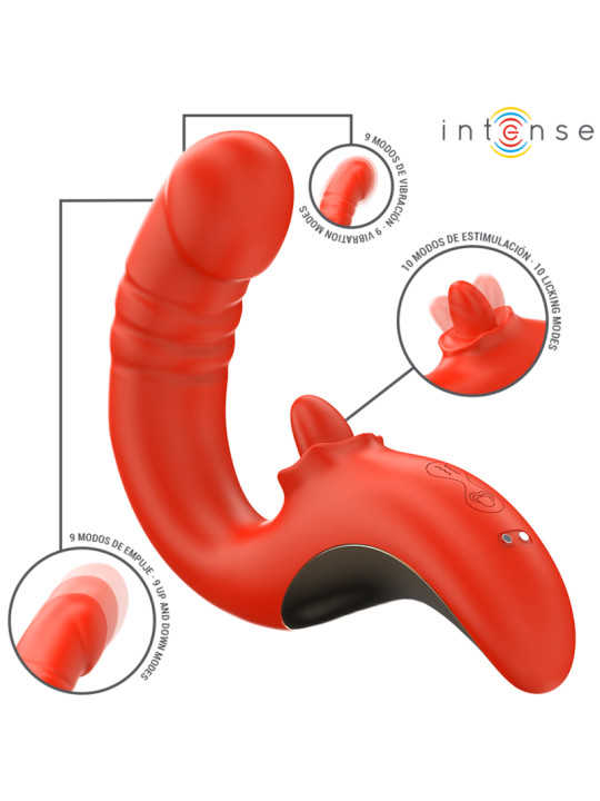 VIBRADOR U DUAL PUNTO G Y CLÍTORIS PAULINA ROJO INTENSE DE LA MARCA INTENSE FUN