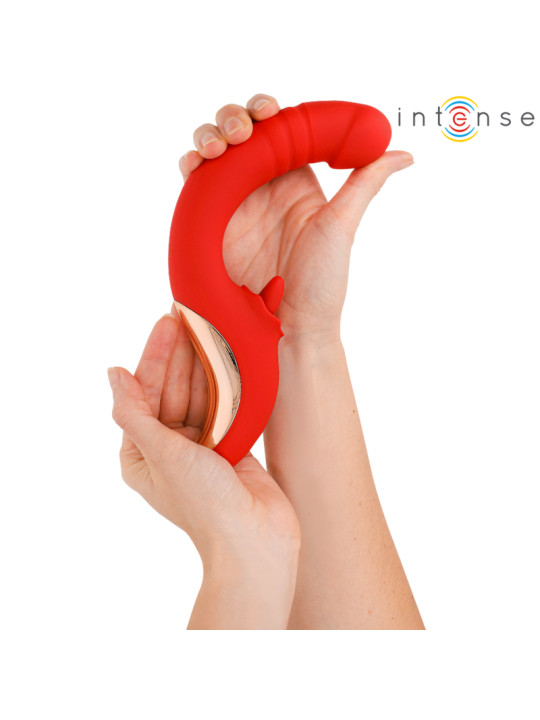 VIBRADOR U DUAL PUNTO G Y CLÍTORIS PAULINA ROJO INTENSE DE LA MARCA INTENSE FUN