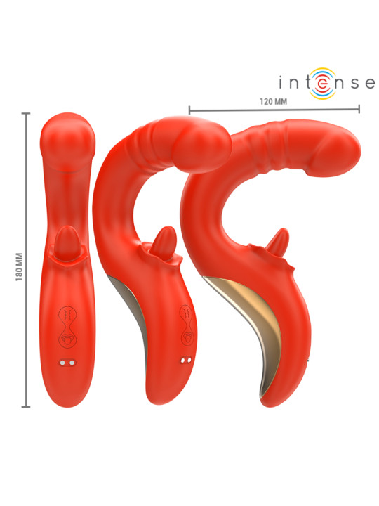 VIBRADOR U DUAL PUNTO G Y CLÍTORIS PAULINA ROJO INTENSE DE LA MARCA INTENSE FUN
