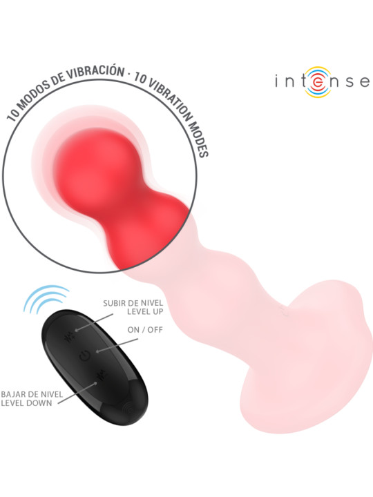 VIBRADOR CON VENTOSA CONTROL REMOTO 10 INTENSIDADES ROJO DE LA MARCA INTENSE FUN