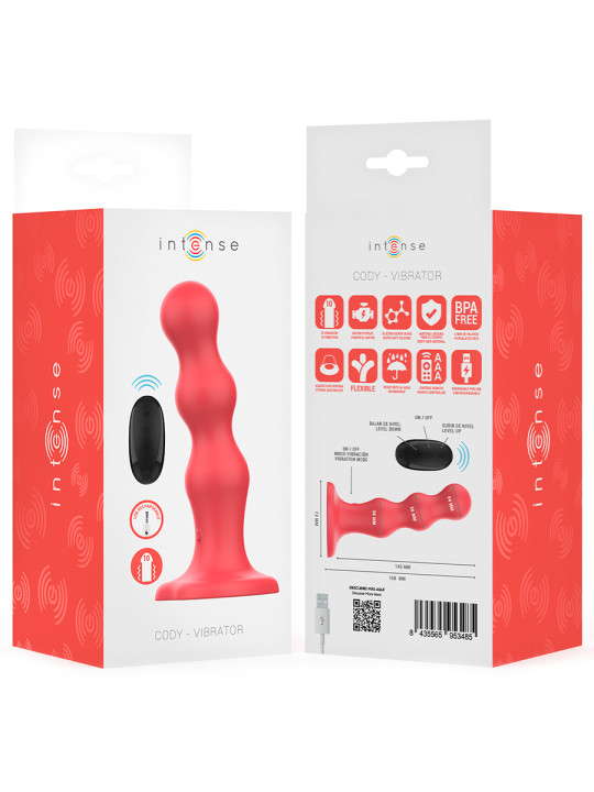 VIBRADOR CON VENTOSA CONTROL REMOTO 10 INTENSIDADES ROJO DE LA MARCA INTENSE FUN