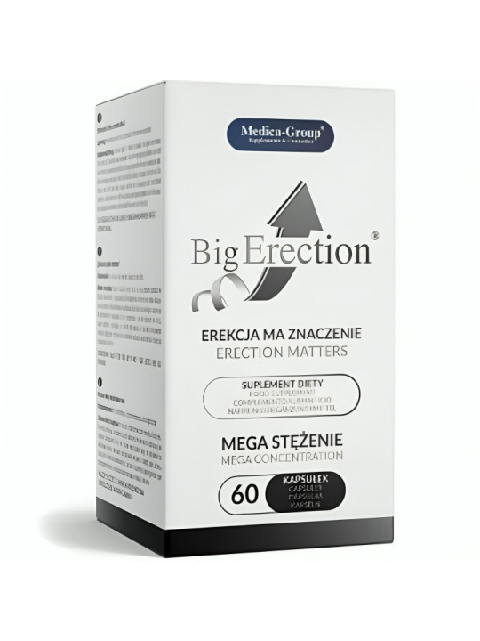 POTENCIADOR SEXUAL HOMBRE BIG ERECTION 60 CÁPSULAS NATURAL DE LA MARCA MEDICA GROUP