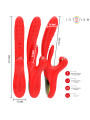VIBRADOR TRIPLE ESTIMULACIÓN ROSALIA ROJO 20 MODOS DE LA MARCA INTENSE FUN