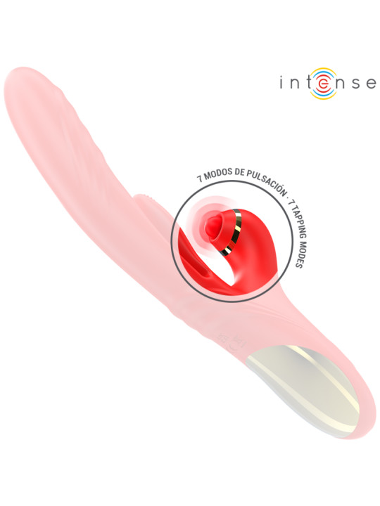 VIBRADOR TRIPLE ESTIMULACIÓN ROSALIA ROJO 20 MODOS DE LA MARCA INTENSE FUN