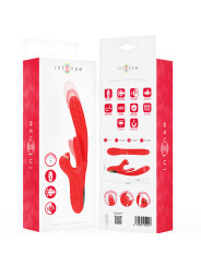VIBRADOR TRIPLE ESTIMULACIÓN ROSALIA ROJO 20 MODOS DE LA MARCA INTENSE FUN