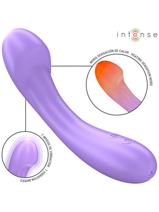 VIBRADOR CALENTABLE BECKY 19CM 7 MODOS SILICONA SUAVE MORADO DE LA MARCA INTENSE FUN