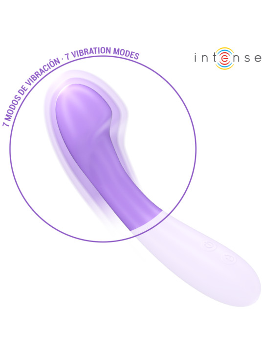 VIBRADOR CALENTABLE BECKY 19CM 7 MODOS SILICONA SUAVE MORADO DE LA MARCA INTENSE FUN
