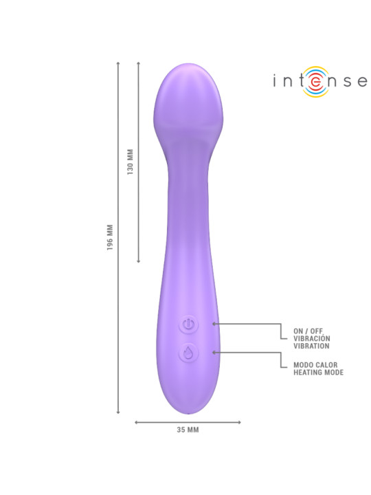 VIBRADOR CALENTABLE BECKY 19CM 7 MODOS SILICONA SUAVE MORADO DE LA MARCA INTENSE FUN