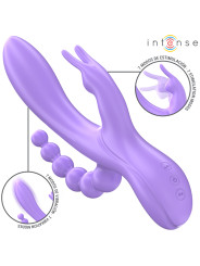 VIBRADOR TRIPLE RABBIT ESTIMULADOR ANAL 7 MODOS SILICONA DE LA MARCA INTENSE FUN