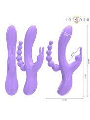 VIBRADOR TRIPLE RABBIT ESTIMULADOR ANAL 7 MODOS SILICONA DE LA MARCA INTENSE FUN