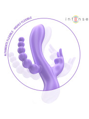 VIBRADOR TRIPLE RABBIT ESTIMULADOR ANAL 7 MODOS SILICONA DE LA MARCA INTENSE FUN