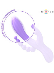 VIBRADOR TRIPLE RABBIT ESTIMULADOR ANAL 7 MODOS SILICONA DE LA MARCA INTENSE FUN