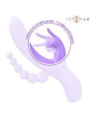 VIBRADOR TRIPLE RABBIT ESTIMULADOR ANAL 7 MODOS SILICONA DE LA MARCA INTENSE FUN