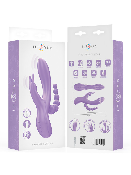 VIBRADOR TRIPLE RABBIT ESTIMULADOR ANAL 7 MODOS SILICONA DE LA MARCA INTENSE FUN