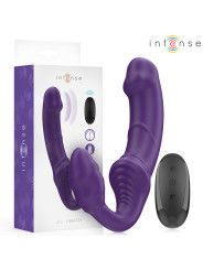 VIBRADOR DOBLE CONTROL REMOTO SILICONA SUAVE VIOLETA 20CM DE LA MARCA INTENSE FUN