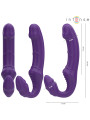 VIBRADOR DOBLE CONTROL REMOTO SILICONA SUAVE VIOLETA 20CM DE LA MARCA INTENSE FUN