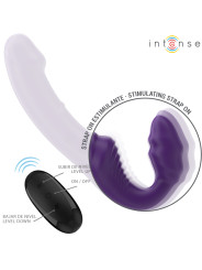 VIBRADOR DOBLE CONTROL REMOTO SILICONA SUAVE VIOLETA 20CM DE LA MARCA INTENSE FUN